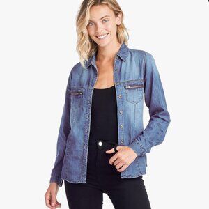 Sweet N Cool Chambray Denim Top Women's L